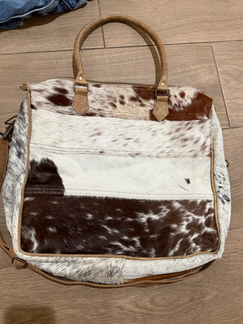 Myra all leather and hide bag - Picture 2 of 4